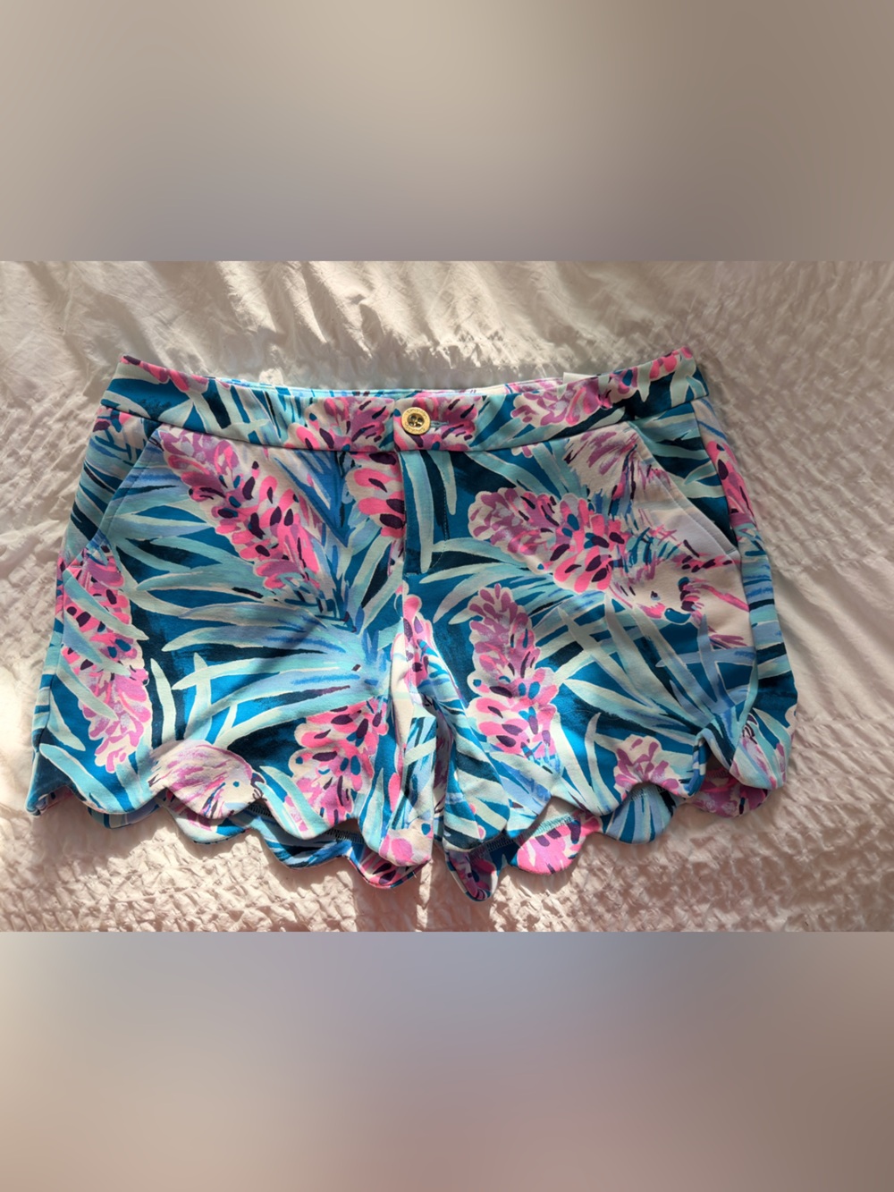 Lilly Pulitzer Pink & Blue Floral Scallop Skirt